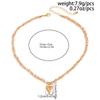 Simple and Fashionable Crystal CCB Bead Collarbone Necklace Ins Drip Oil Love Pendant Necklace for Women