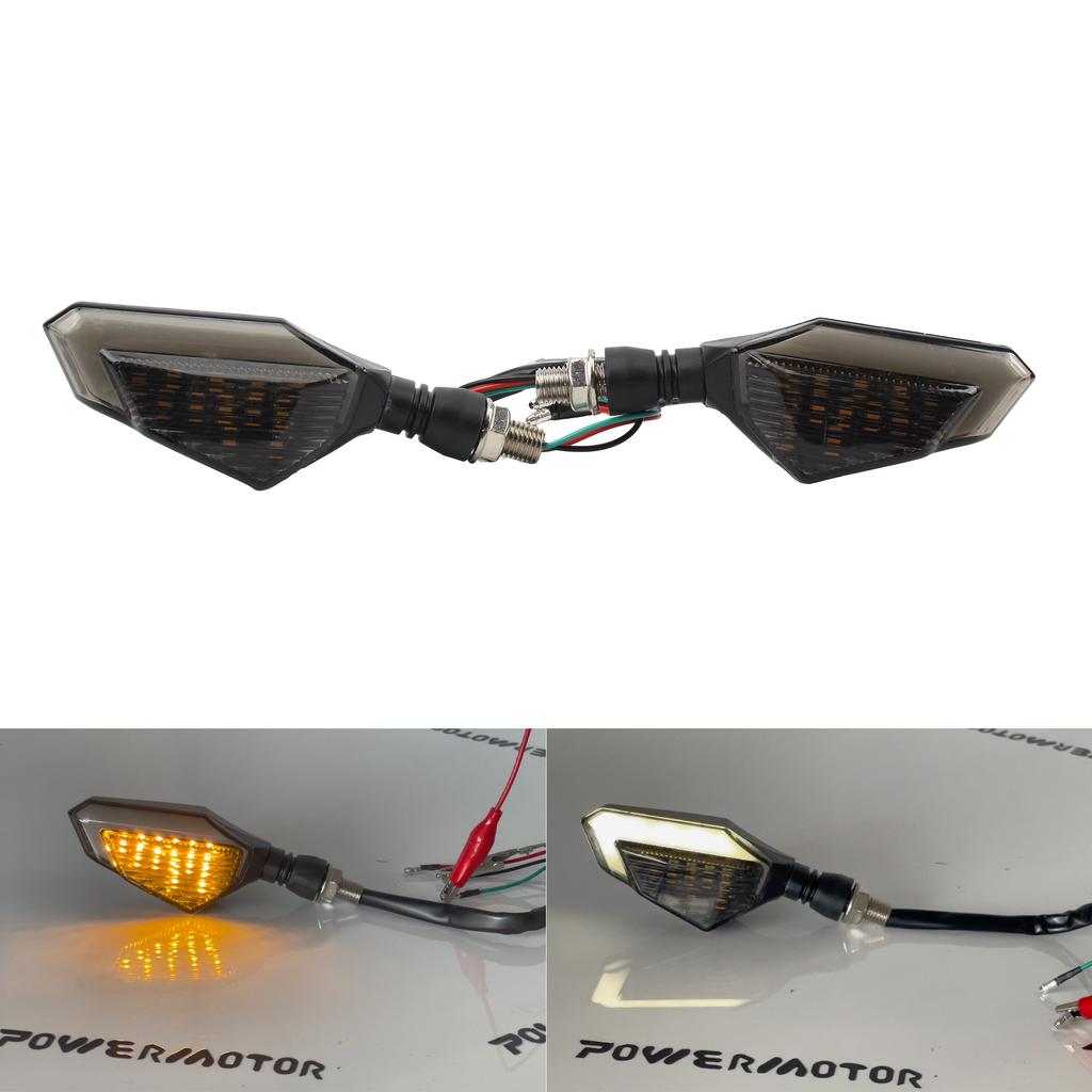 Universal Motorcycle LED Turn Signals Tail Light Blinkers Indicators Motorbike Scooter Parts Daytime Running Lamp 12V