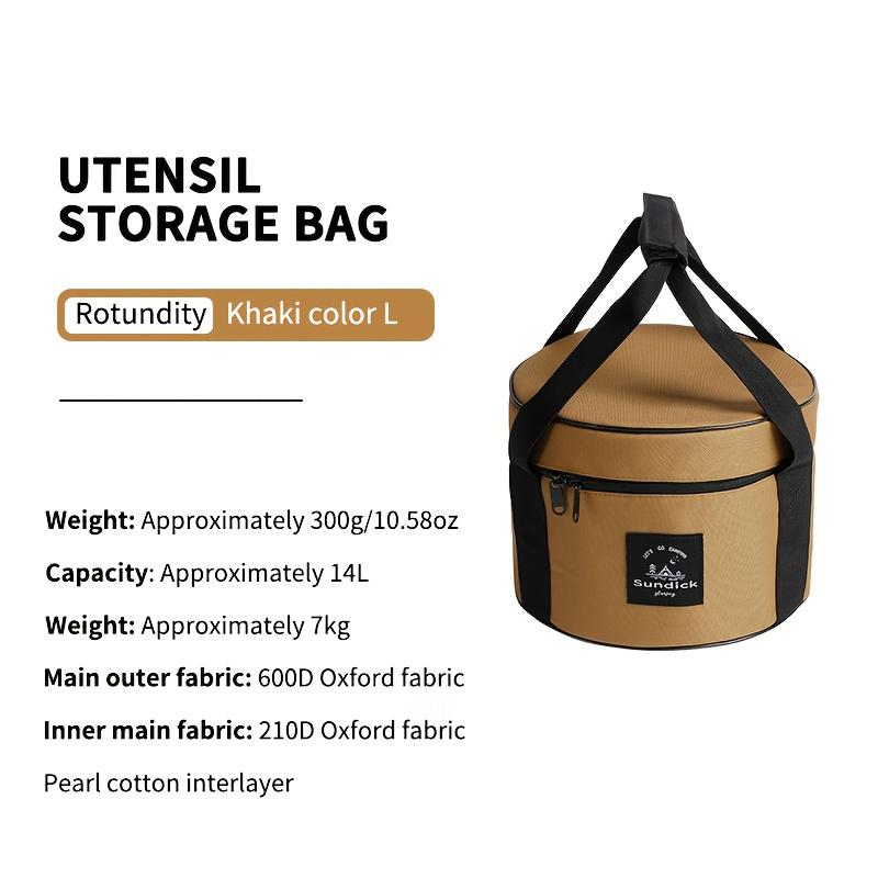 Padded Camping Cookware Storage Bag 9L/14L Shockproof Round Utensil Carry Bag  Pot Pan Organizer for Outdoor Hiking Picnic