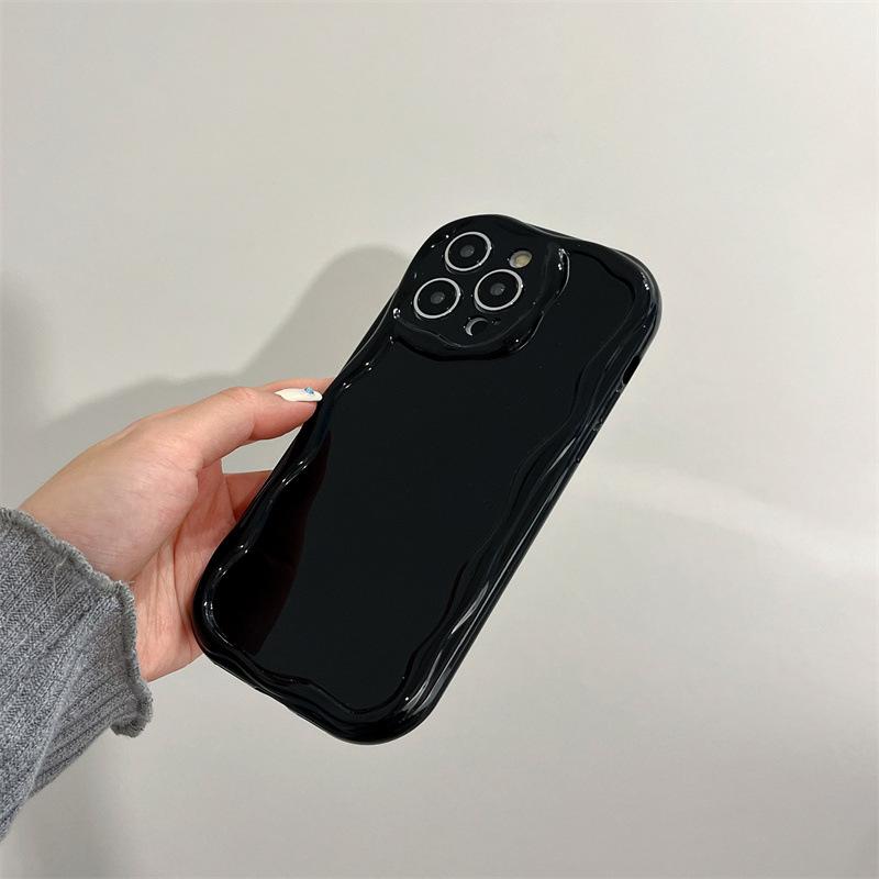 Pouzdro s krémovou texturou, vlnitý okraj, měkký silikonový kryt, pouzdro na telefon pro iPhone Samsung Huawei Honor Xiaomi Redmi Infinix Tecno, měkký zadní kryt