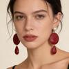 Exaggerated Imitation Pearl Geometric Round Splicing Earrings for Women Lady Temperament Personality Drop Earrings Jewrely Gift