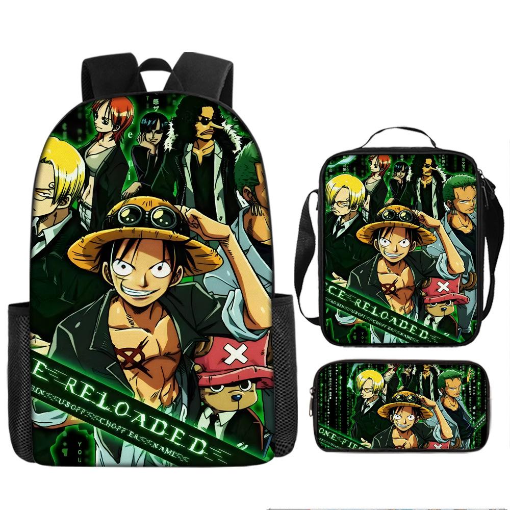 ONE PIECE Luffy one piece schoolbag Sauron backpack student Nautical king backpack satchel pencil case set