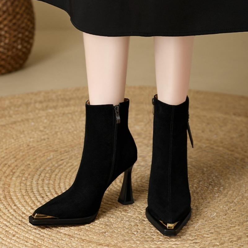 Fashion High Heels Women Ankle Boots Designer Luxury Shoes Winter Dress Fashion Pumps 2025  Elegant Pointed Toe Sexy Botas De Mujer