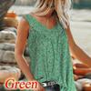 Fashion Women V Collar Printed Broken Flowers Sleeveless Leisure Time Shirt