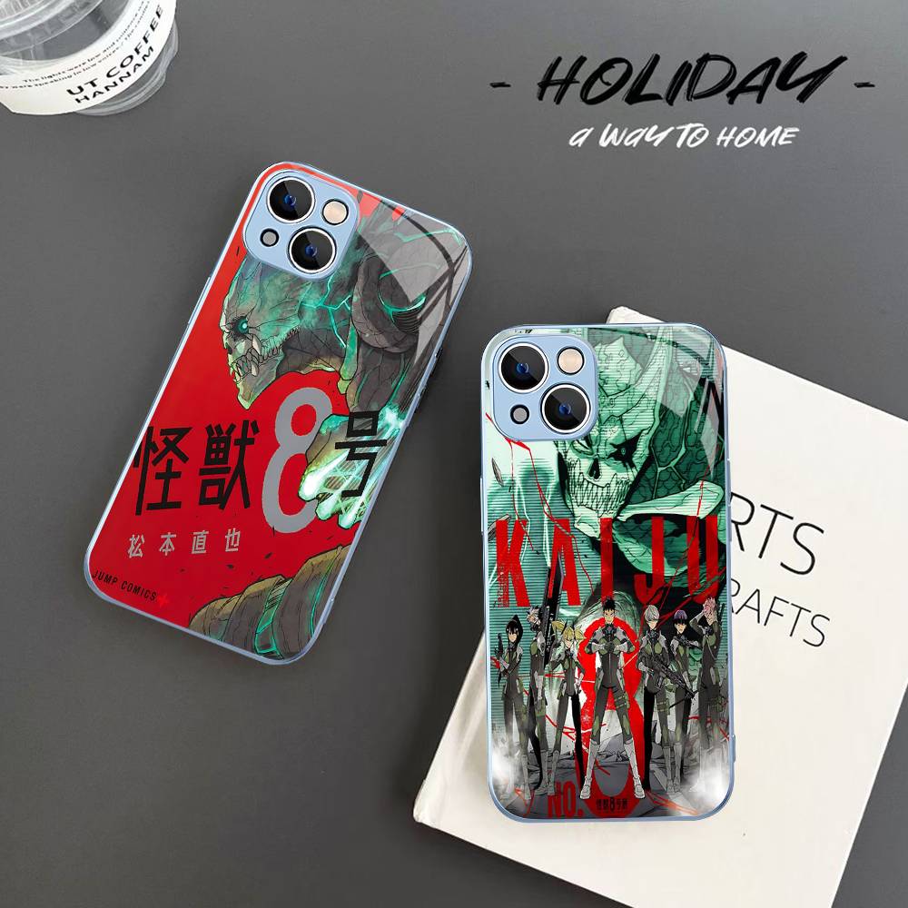 Classic Anime K-kaiju No8 For IPhone 14 13 12 Mini 11 Pro XS Max X XR 14 Plus Tempered Glass Cover