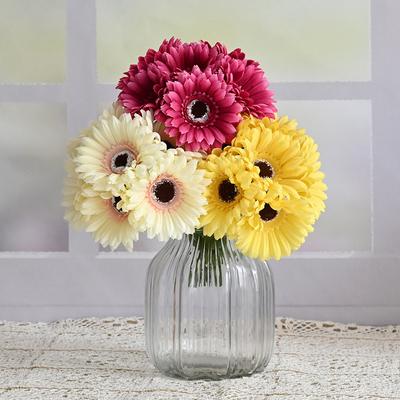 Simulation Chrysanthemum Handle Bouquet Silk Sunflower Small Handle Bouquet Daisies Dutch Chrysanthemum Photography Home Wedding Hotel Props