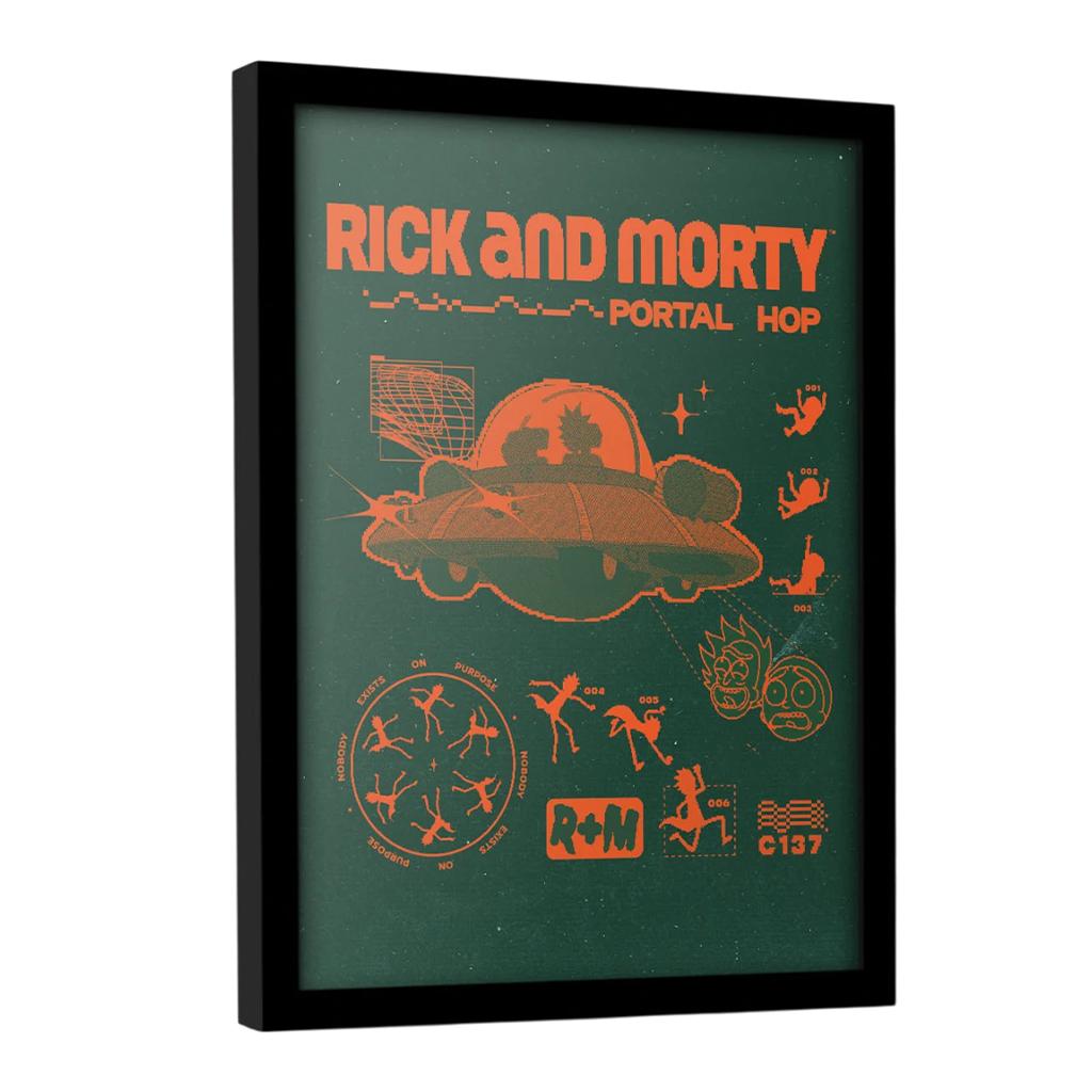 Rick And Morty Portal Hop Framed Print