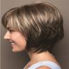 Natural Breathable Hair Extensions Synthetic Middle Age Women Wigs Fashion Light Brown Head Cover Ladies Short Straight Wig Hat