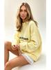 Maglione Retro da Donna a Vestibilità Larga con Lettere - Pullover in Maglia Giallo per Autunno/Inverno