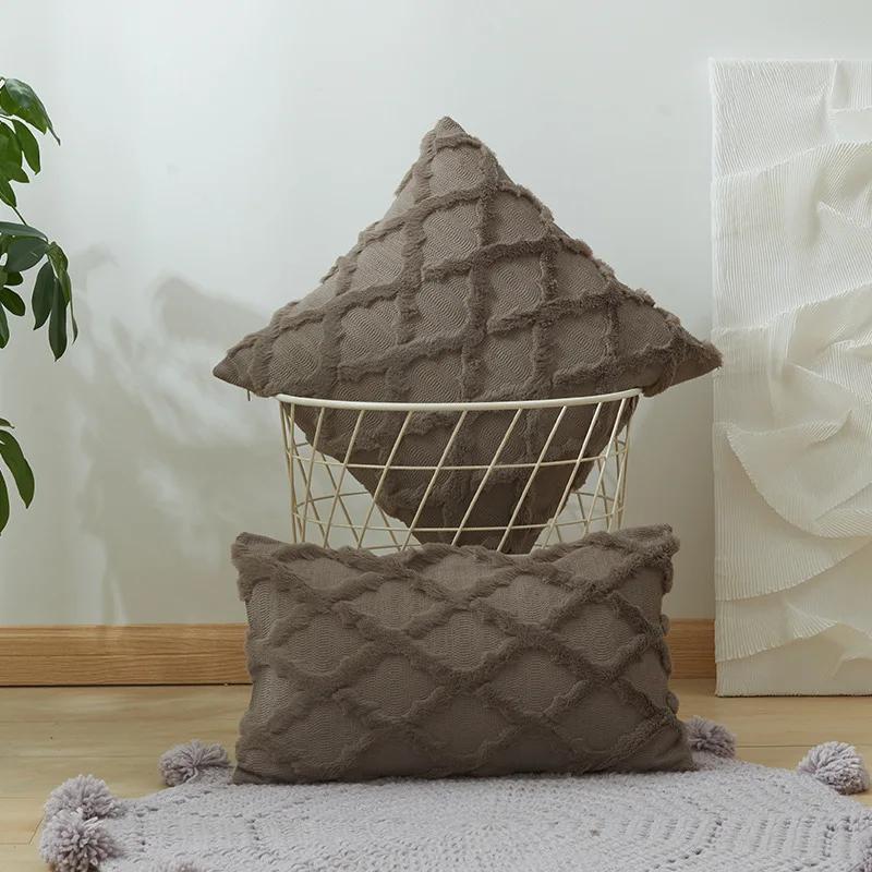

Boho Decorative Pillow Covers Soft Plush Short Faux Wool Couch Pillow Covers Luxury Cushion Covers 35X50 40X40 45X45CM for Sofa 30X50cm