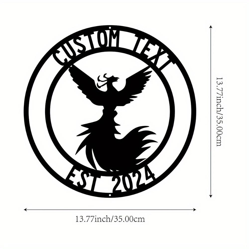 Personalized Metal Phoenix Wall Art Custom Family Name Sign Home Decor TYDZ003935