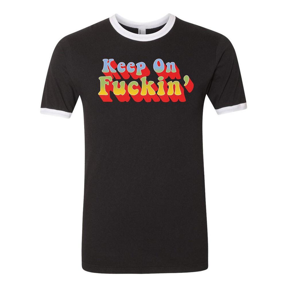 Unisex Ringer Tee T-shirt Cotton Novelty 70s Keep On F*ckin  Vanner Van Chopper Unisex T-Shirt XXXXL