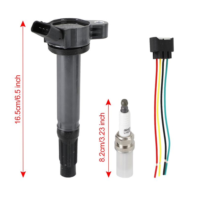 Artudatech 6 Ignition Coils+Connectors+Spark Plug UF487 90919-02251 For Toyota Sienna 3.5L