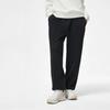 Li Ning Sports Lifestyle Series Solid Color Mid Waist Cuffed Fleece Knit Sweatpants Women bottoms Black AKLT908-4