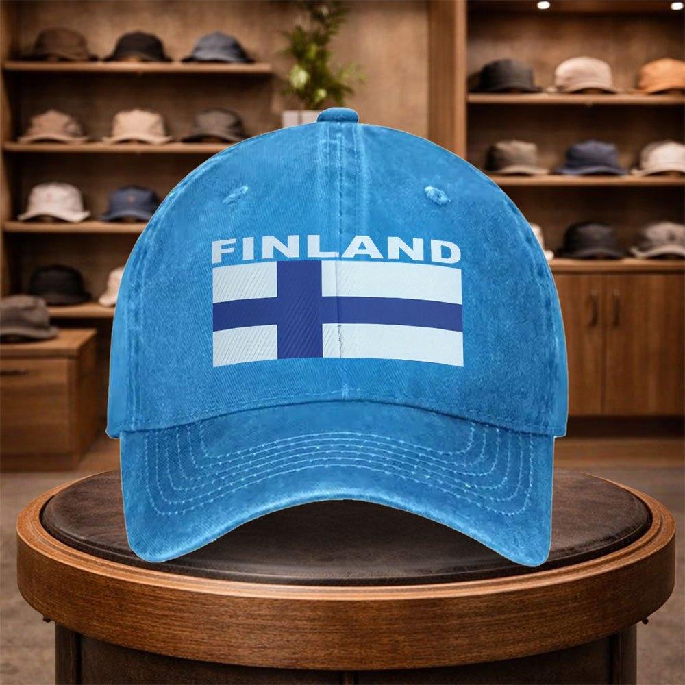 Cappellino da Baseball da Uomo con Bandiera Finlandese Moda Outdoor Regolabile Casual Stile Urbano Leggero Visiera Moda Stagione Outd