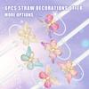 6Pcs Silicone Butterfly Straw Cover Cap Spill Stopper For Water Cup Heat-Resistant Dust Proof Straw Plug Cap Accessory