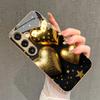 Venus Heart Pattern 2D Gold Glass Phone Case for Samsung S26 S25 S24 S23 S22 S21 S20 A56 A36 A16 - Durable Protective Cover