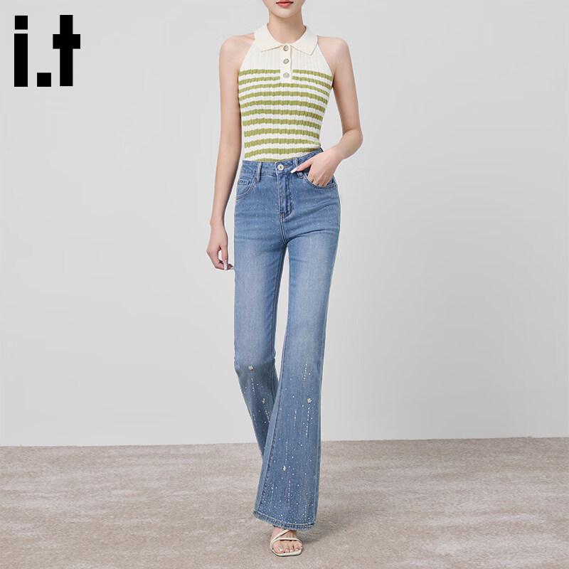 :CHOCOOLATEit Women s Rhinestone Flared Jeans XS