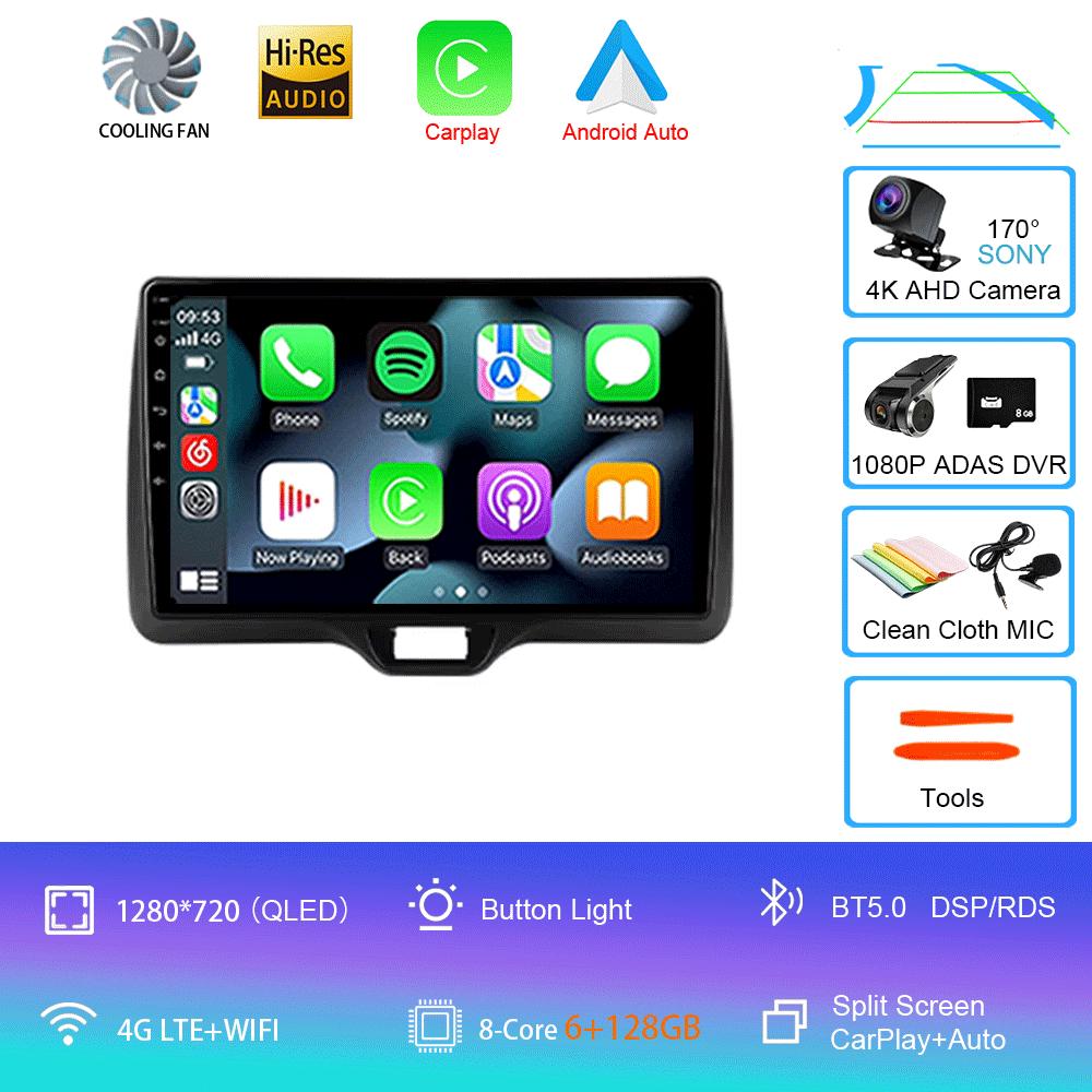 Android 14 Car Radio Carplay Auto For Toyota Yaris Vios 2020 - 2025 Right Hand Drive Multimedia Player GPS Video 2 Din Head Unit
