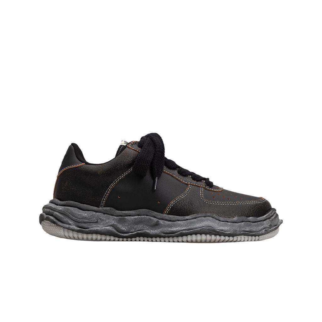 Maison Mihara Yasuhiro Wayne Og Sole Cracking Leather Low-top Sneakers Black Black