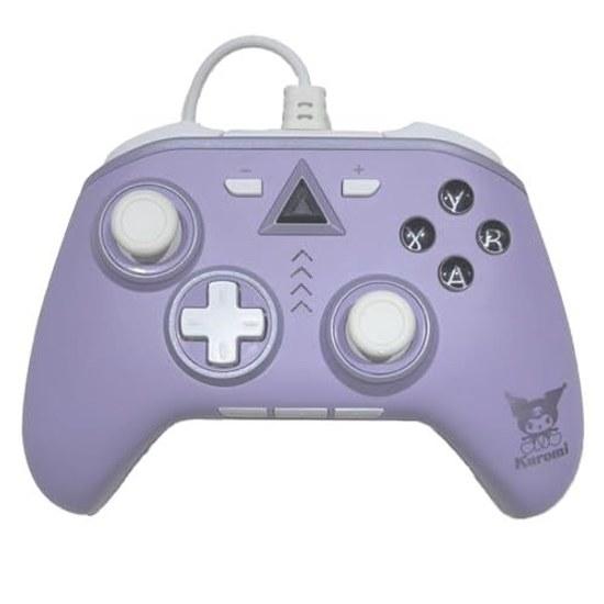 Allone Sanrio Characters Kuromi Gaming Glass Mouse Pad PC Controller Set 38.5933cm Computer Game Tempered Purple Rapid Fire Function Wired Connection