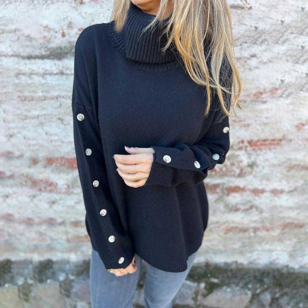 Women's Soft Cotton Turtleneck Top Basic Pullover Sweater Long Sleeve Slouchy Loose Oversized Sweatshirts