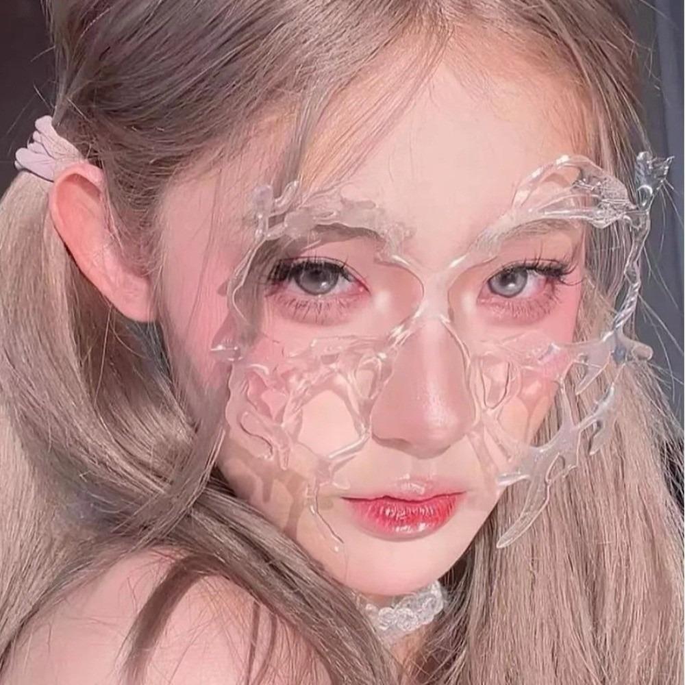 Resin Butterfly Mask Transparent Masquerade Props Retro Halloween Masks  Game Party