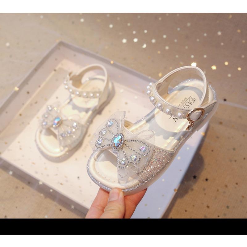 New bow diamond soft sole cute princess sandals for girls