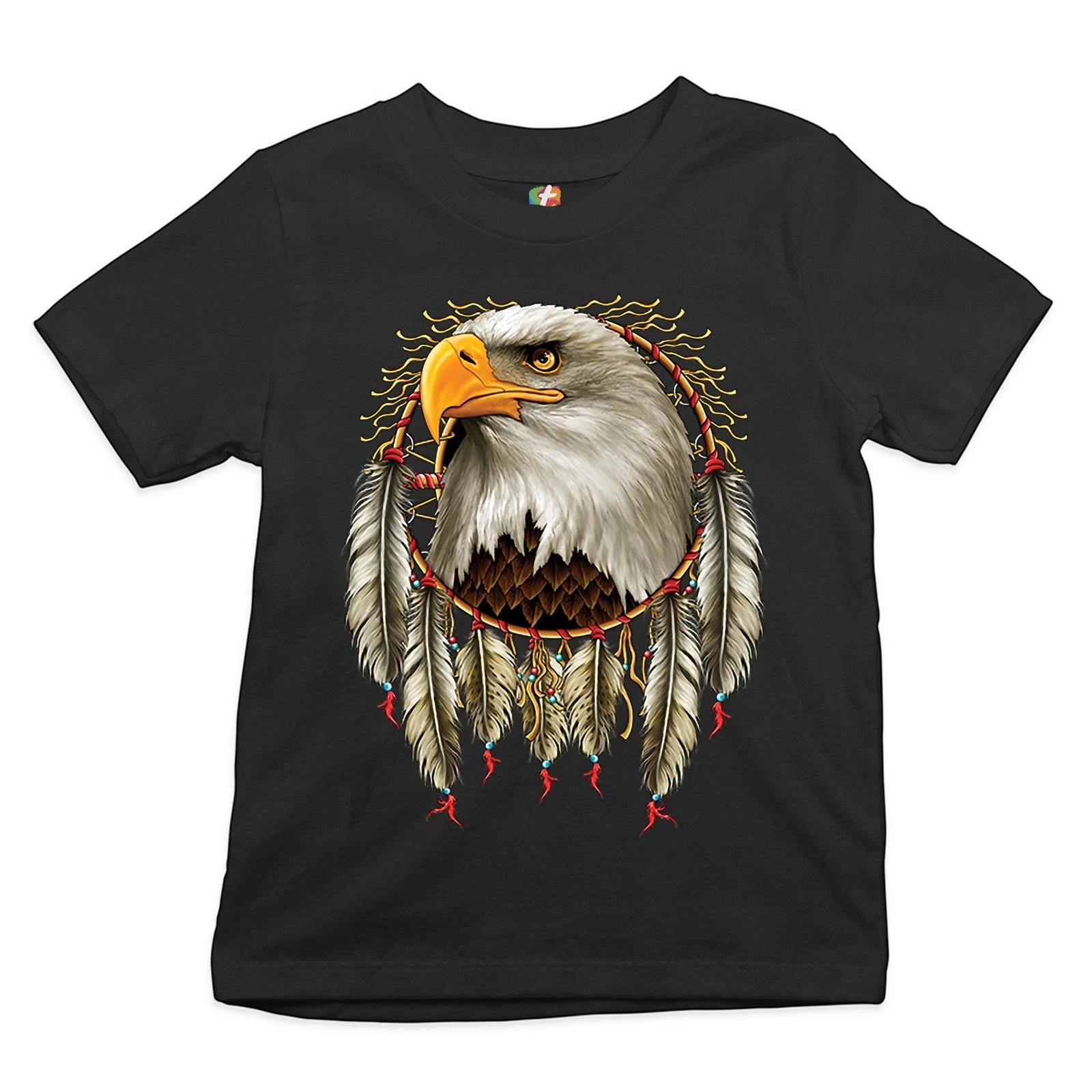 Bald Eagle Dreamcatcher Youth kids boys T-Shirt Indigenous Native American Heritage Kids 110