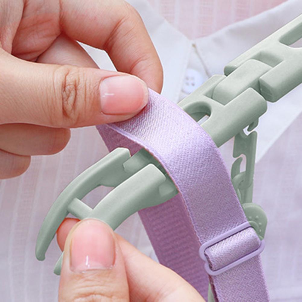 Portable Folding Travel Hangers Space Saving Multi-Functional Non-Slip Plastic Clothes Rack With Clips Storage Organizer