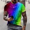 2023 Farbe Graffiti-Print 3D-T-Shirt Herren und Damen, Tier 3D Digitaldruck Sommer Kurzarm-T-Shirt