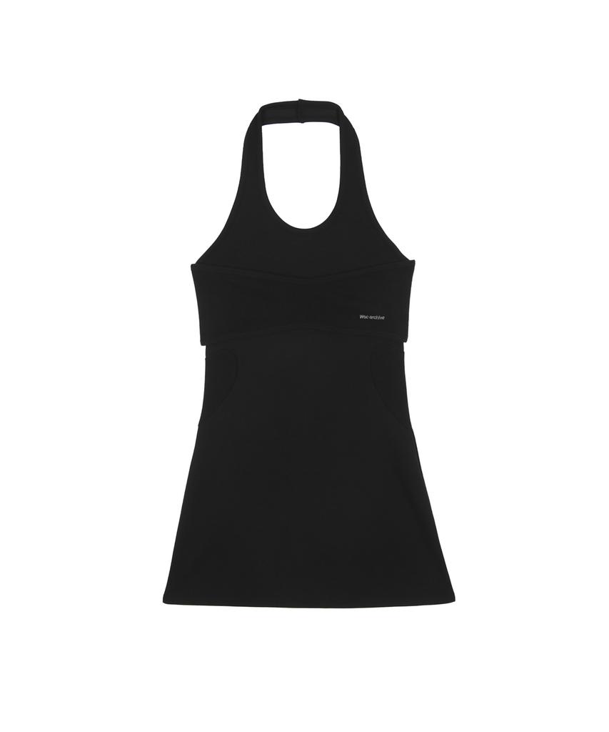 Deobeuleseussiakaibeu Layered Heart Halter Dress 001(Black)