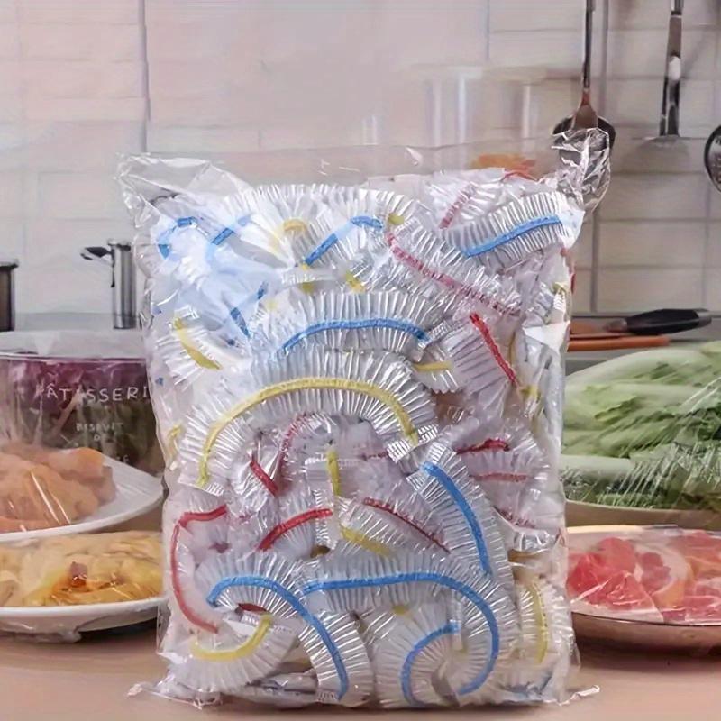 

100 шт./упак. одноразовая пленка для пищевых продуктов с цветным утолщением и большой крышкой для миски, шапочка для душа, кухонная пленка для холодильника, бытовая пленка для пищевых продуктов 100pcs/pack