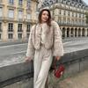 Short furry fox fur jacket to keep warm in autumn and winter, short fashion ins style imitation fur jacket women's clothing
