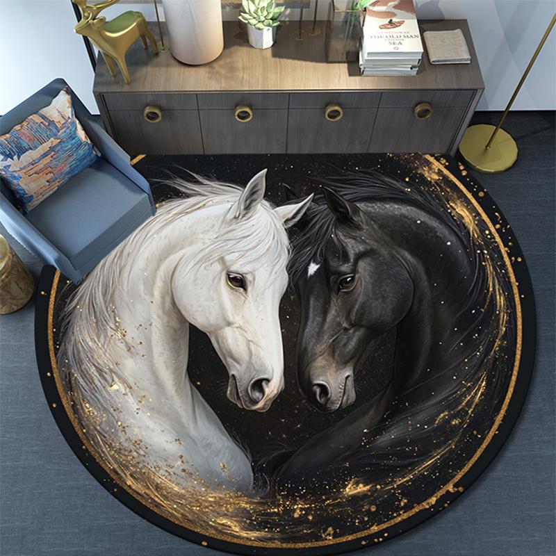 Cartoon Print Round Area Rug,Carpet Rug for Living Room Bedroom Sofa Playroom Decor,Non-slip Floor Mat