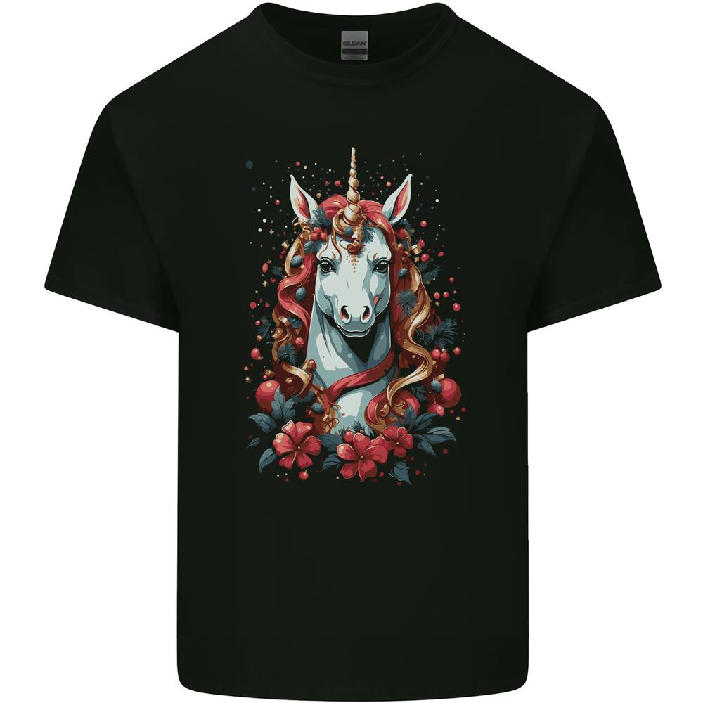 Christmas Unicorn Xmas Horse Kids T-shirt Childrens M