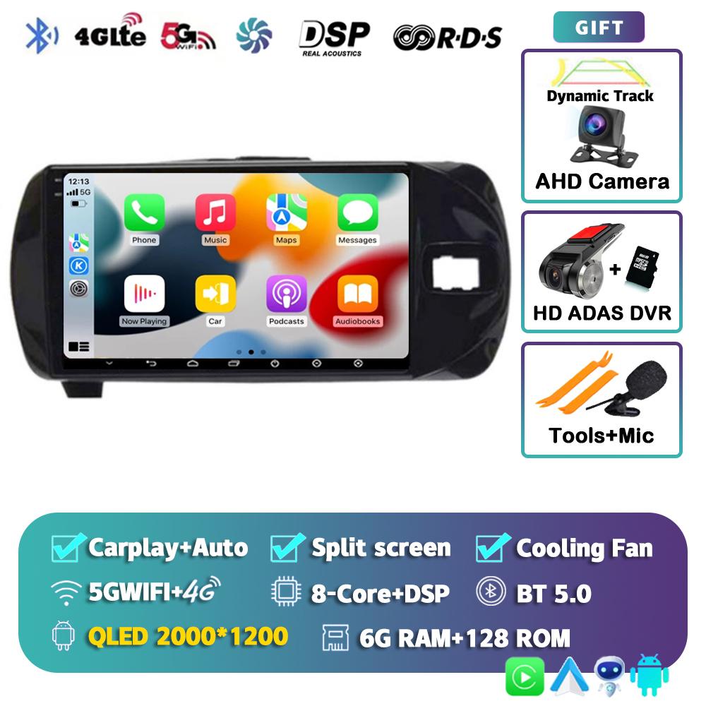 Android 14 Carplay For Toyota Vitz 3 XP130 2014 2015 2016 2017 2018 2019 Car Radio Multimedia Video Player Navigation GPS Stereo