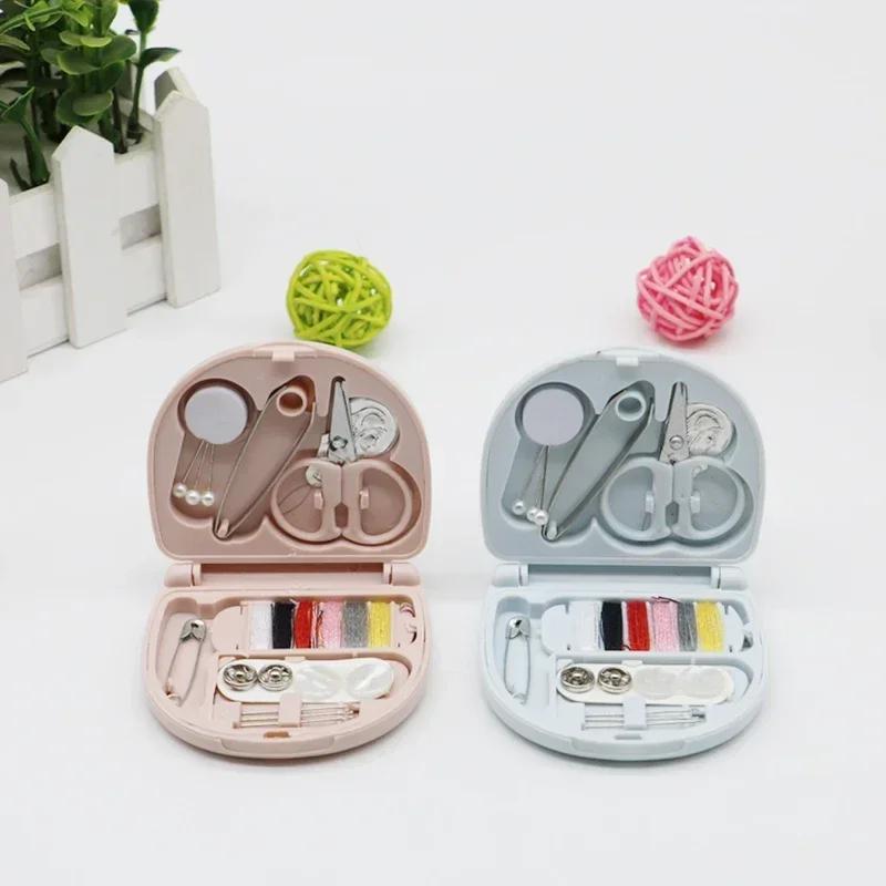 Mini Portable Sewing Kit for Travel, 48PCS Sewing Supplies with Threads, Needles, Buttons, Thimble & Measuring Tape, Compact