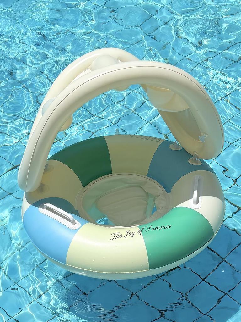 Xiao Lv Inflatable Baby Swim Ring with Removable Sunshade Canopy
