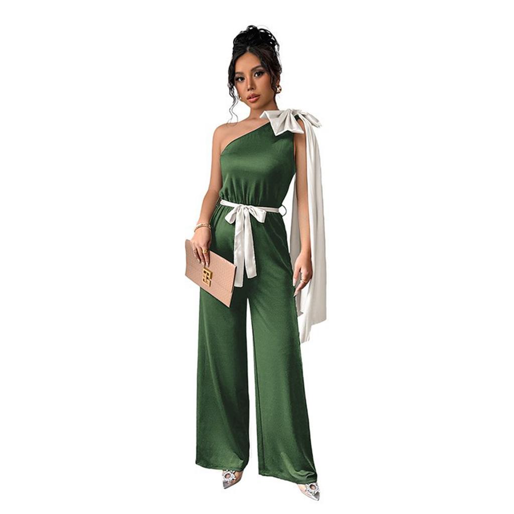 Women's Summer Jumpsuit Elegant Sexy Sleeveless Bodysuit Casual Wide Leg Pants