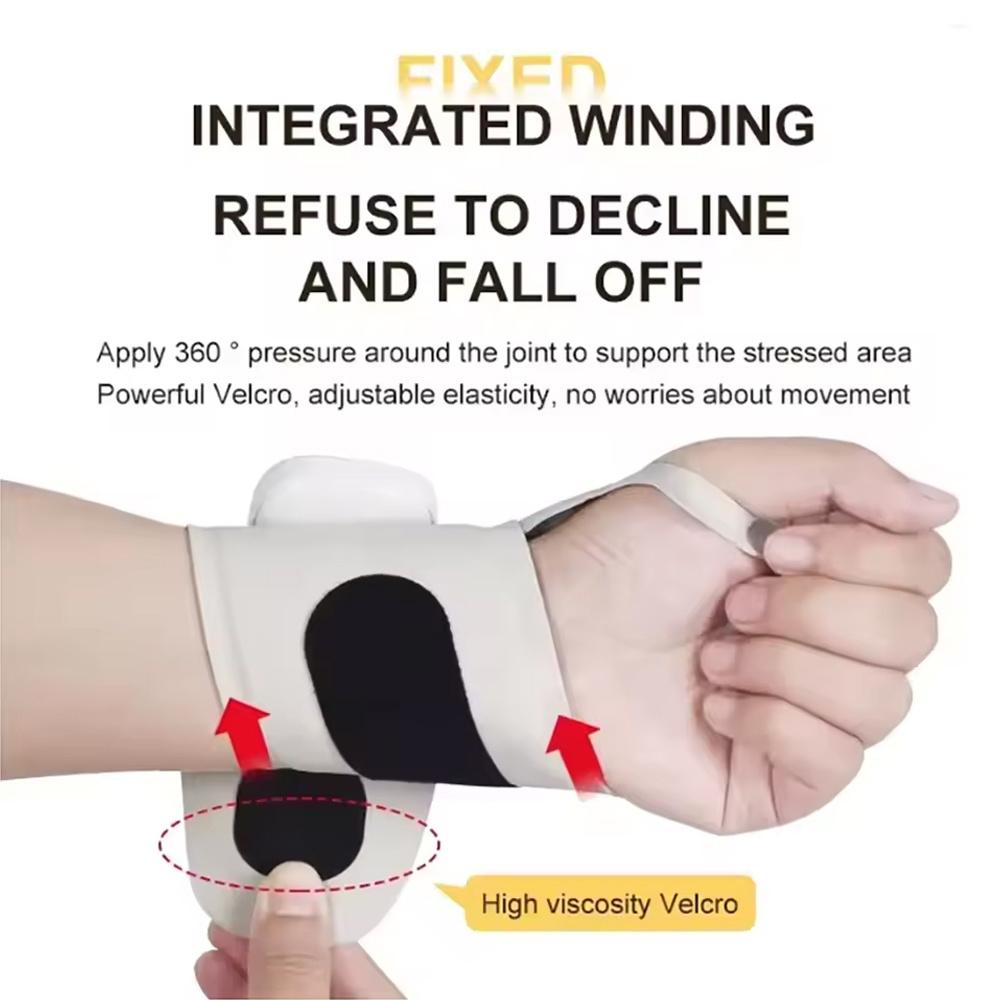 EMS Cordless Wrist Hand Heating Pad Massage Rechargeable Heated Wrist Brace Carpal Tunnel Heated Wrist Massager for Arthritis