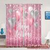 2pcs   2D FLAT PRINTING Curtains (Without Rod) Birthday Bliss(8) Popular Curtain Cloth Fabric Curtains Decorations Inside Ldeal