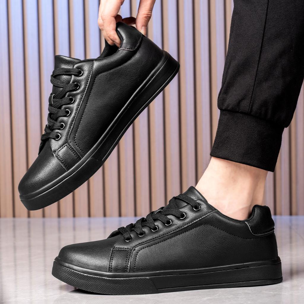 Pánské Tenisky Běžné Boty Pánské Ploché Zapatillas Hombre Lehká Pu Leather Prodyšná Bota Pánské Bílé Sportovní Tenisové Boty