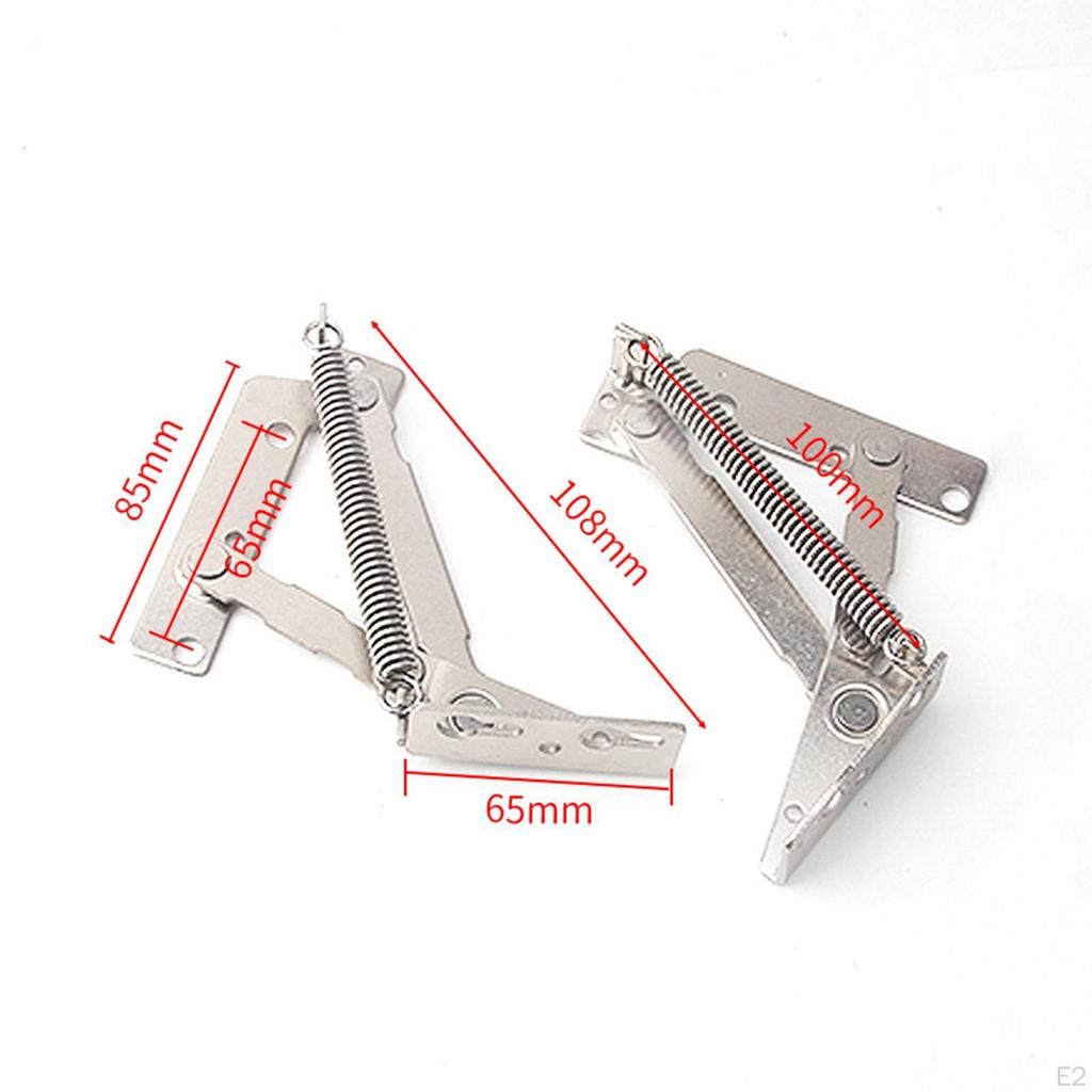 2x 80 Degree Foldable Lifting Brackets Cabinet Hinge Self Locking Durable Multipurpose Folding Bed