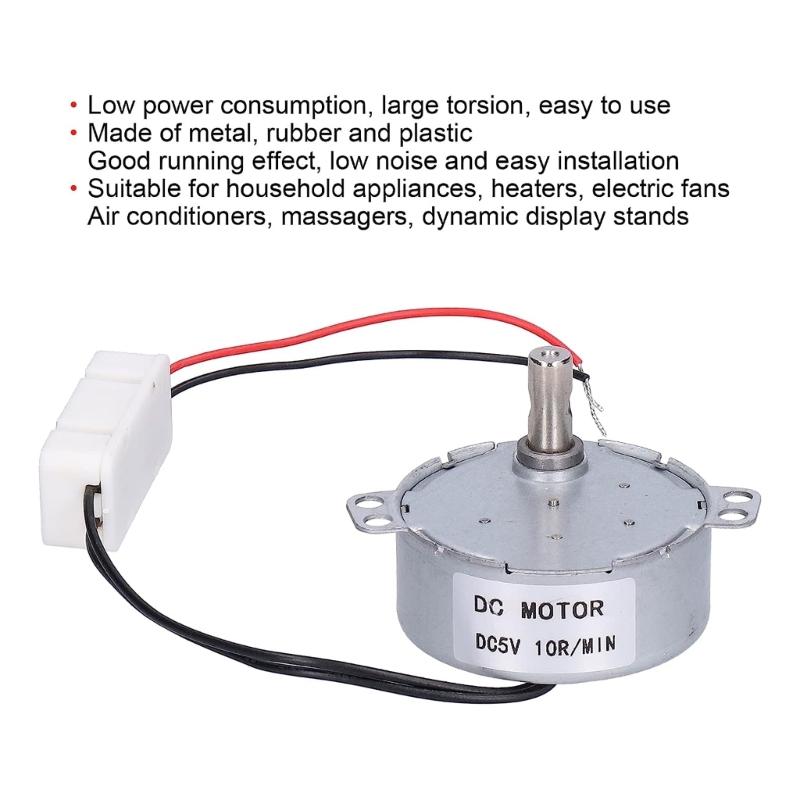 5V 4W DCMotor Synchronous Motor 10RPM Brushless Micro Reduction Electric Gear Motor High Efficiency Turntables Motor