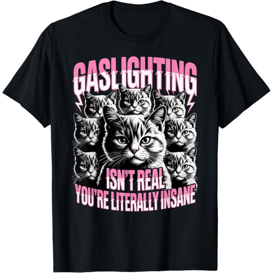 PiWine Gaslighting Isn t Real You re Literally Insane Fun Cat Meme T-Shirt XXXXXL разноцветный