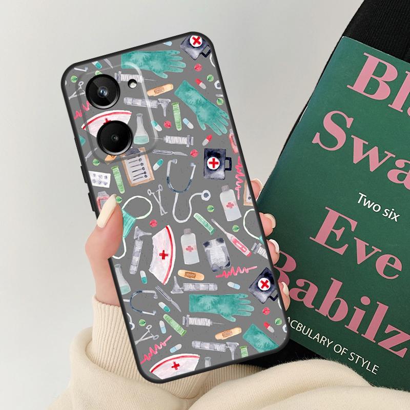 Nurse Medical Medicine For Realme 12 9 10 11 Pro Plus GT5 C67 C55 C53 C51 C35 C33 C30 C25s C21Y C11 GT Neo 5 Case