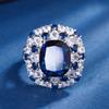 Jewelry Copper Bottom Gold Plated Jewelry Set Simulation Color Treasure Fat Square Color Diamond Set Female Main Stone 10 * 12