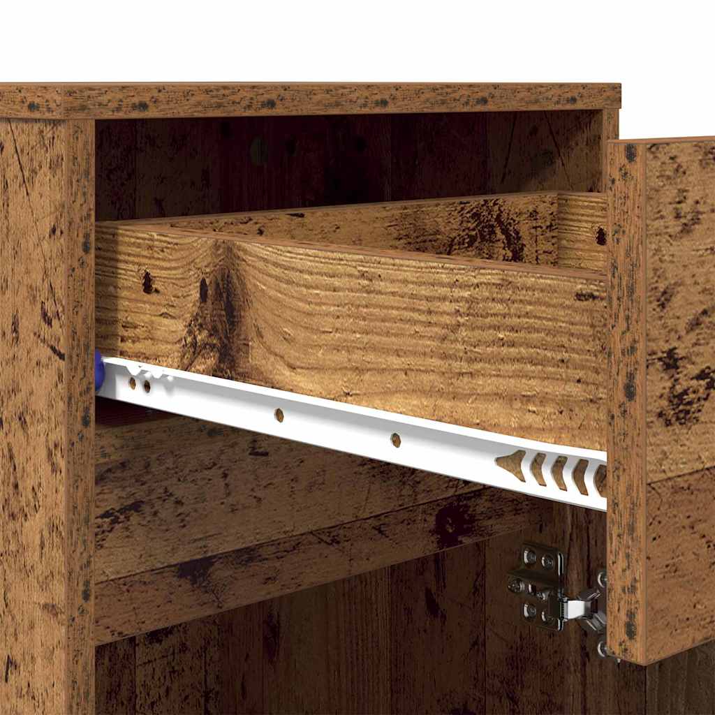 LED Nightstand 2 pcs Reclaimed Wood Look 38 x 34 x 61 cm Engineered Wood