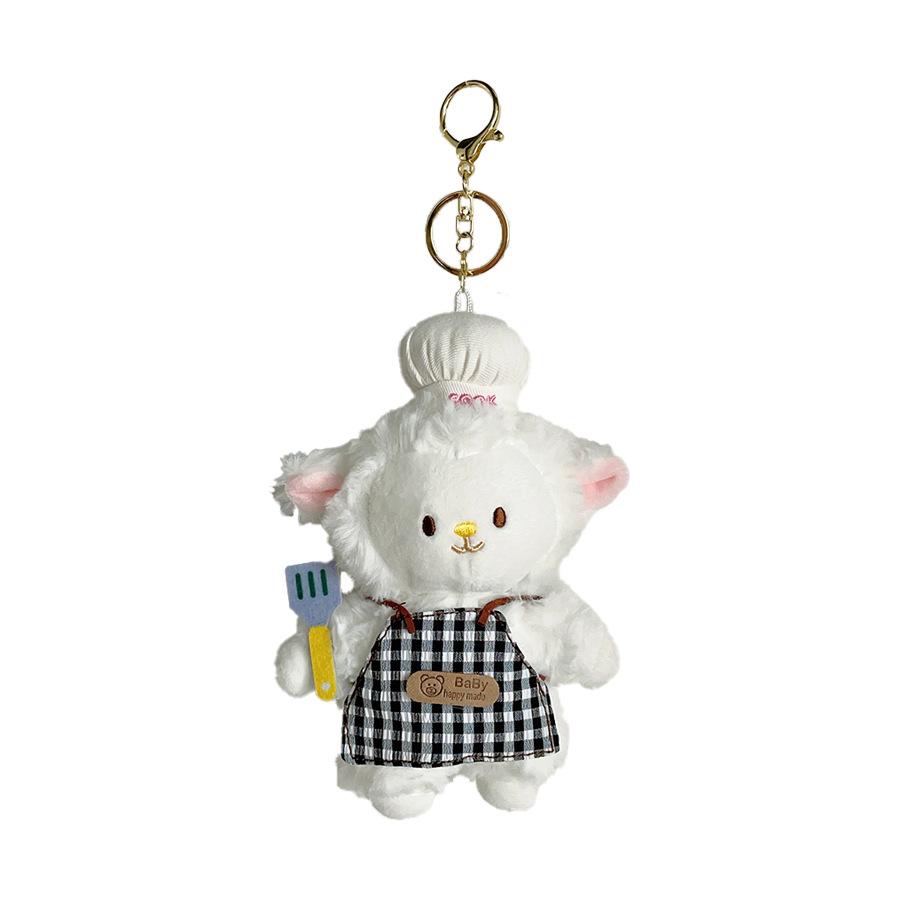 Uroczy Kucharz Owieczka Pluszowa Lalka Zawieszka do Torby Pluszowa Zabawka Lalka Owieczka Lalka Lalka Prezent